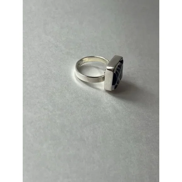 Square Talavera Ring 925 Sterling Silver  Artisan Handmade - Picture 7 of 16